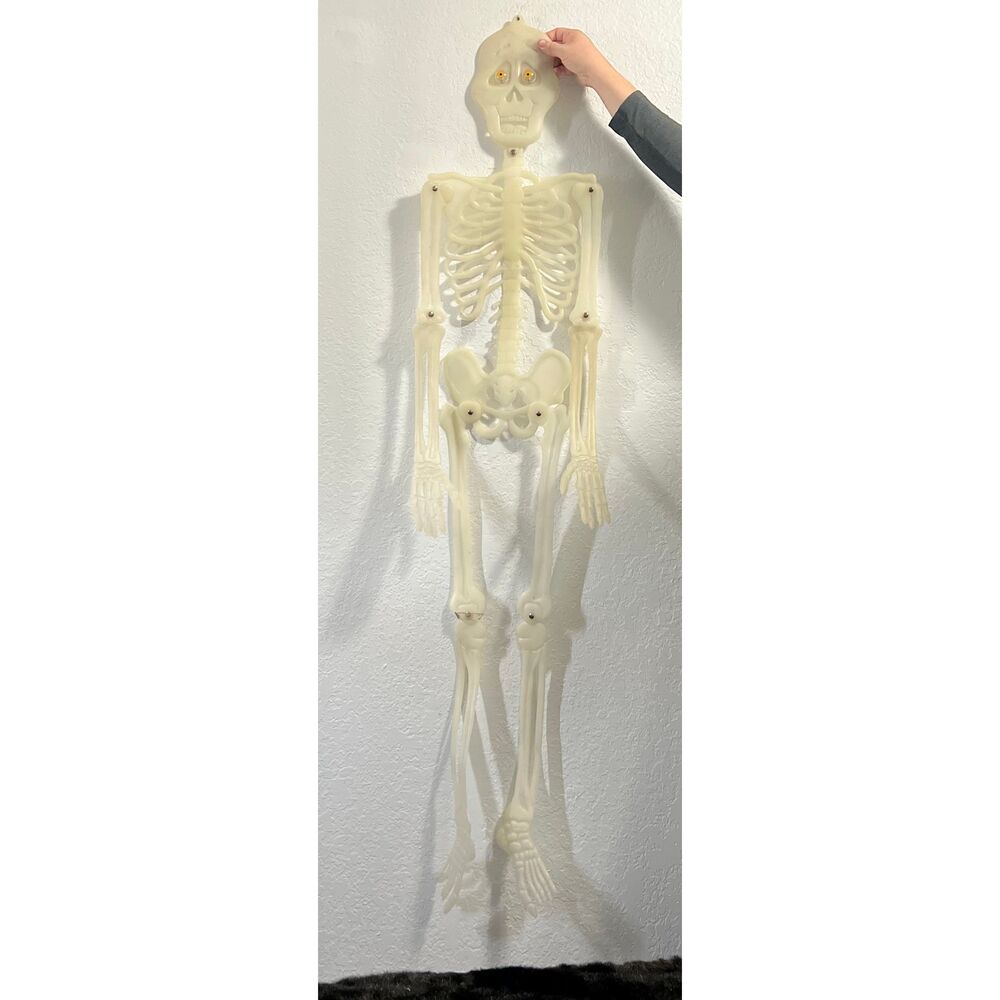 VTG 60" 1993 Paper Magic Group Mr. Glow N. Bones Posable  Skeleton Halloween